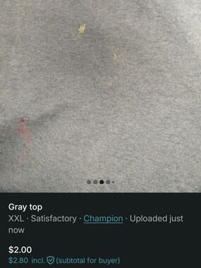 Champion Gray Tank with Yellow and Red Paint Accents